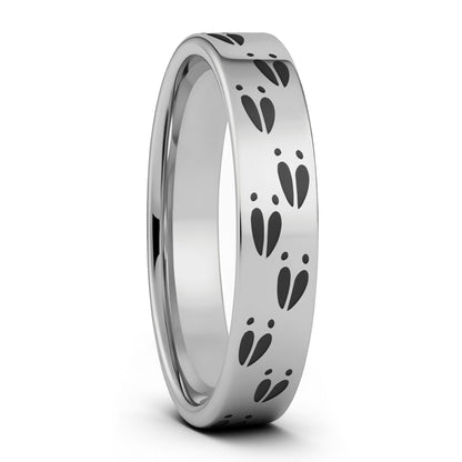 Deer Tracks Tungsten Men's Wedding Band