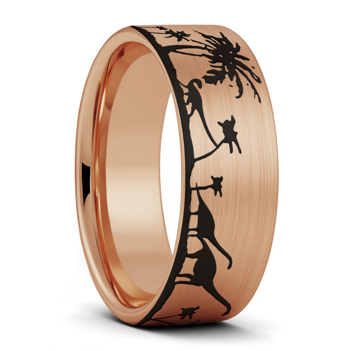 Dinosaur Scene Tungsten Men's Wedding Band