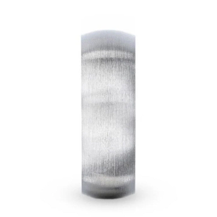 Domed Brushed 925 Sterling Silver Men's Wedding Band