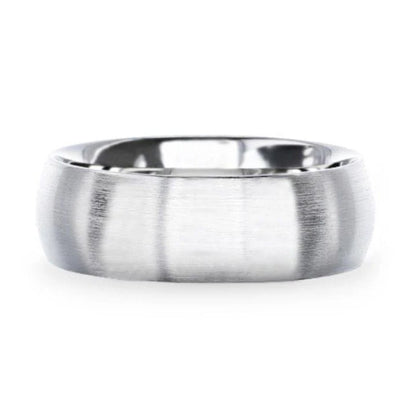 Domed Brushed 925 Sterling Silver Men's Wedding Band