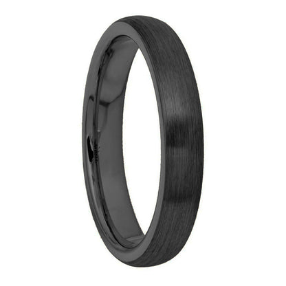 Domed Brushed Black Tungsten Men's Wedding Band