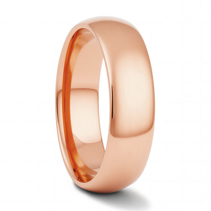 Alliance pour homme en tungstène et or rose