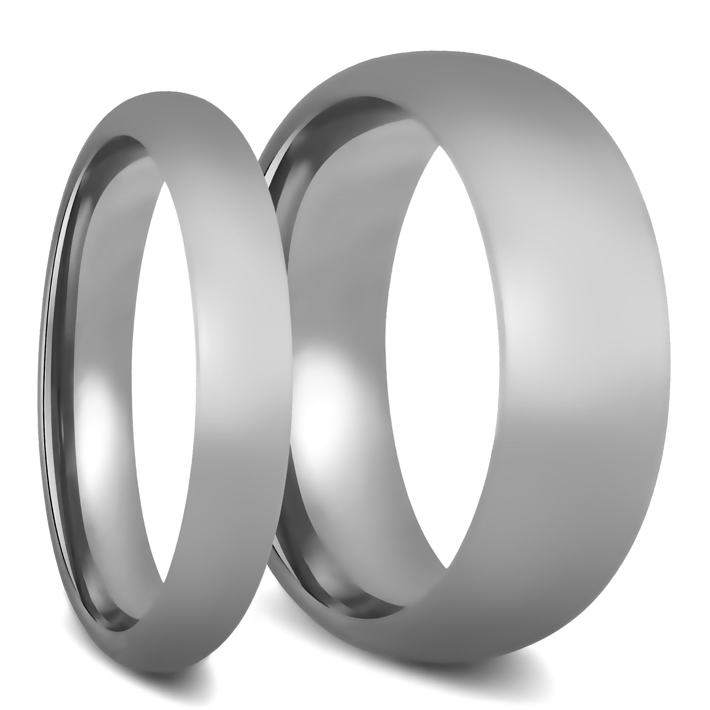 Domed Tungsten Couple's Matching Wedding Band Set