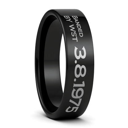 Duck Band Style Custom Engraved Tungsten Men's Ring