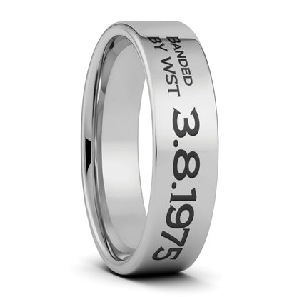 Duck Band Style Custom Engraved Tungsten Men's Ring