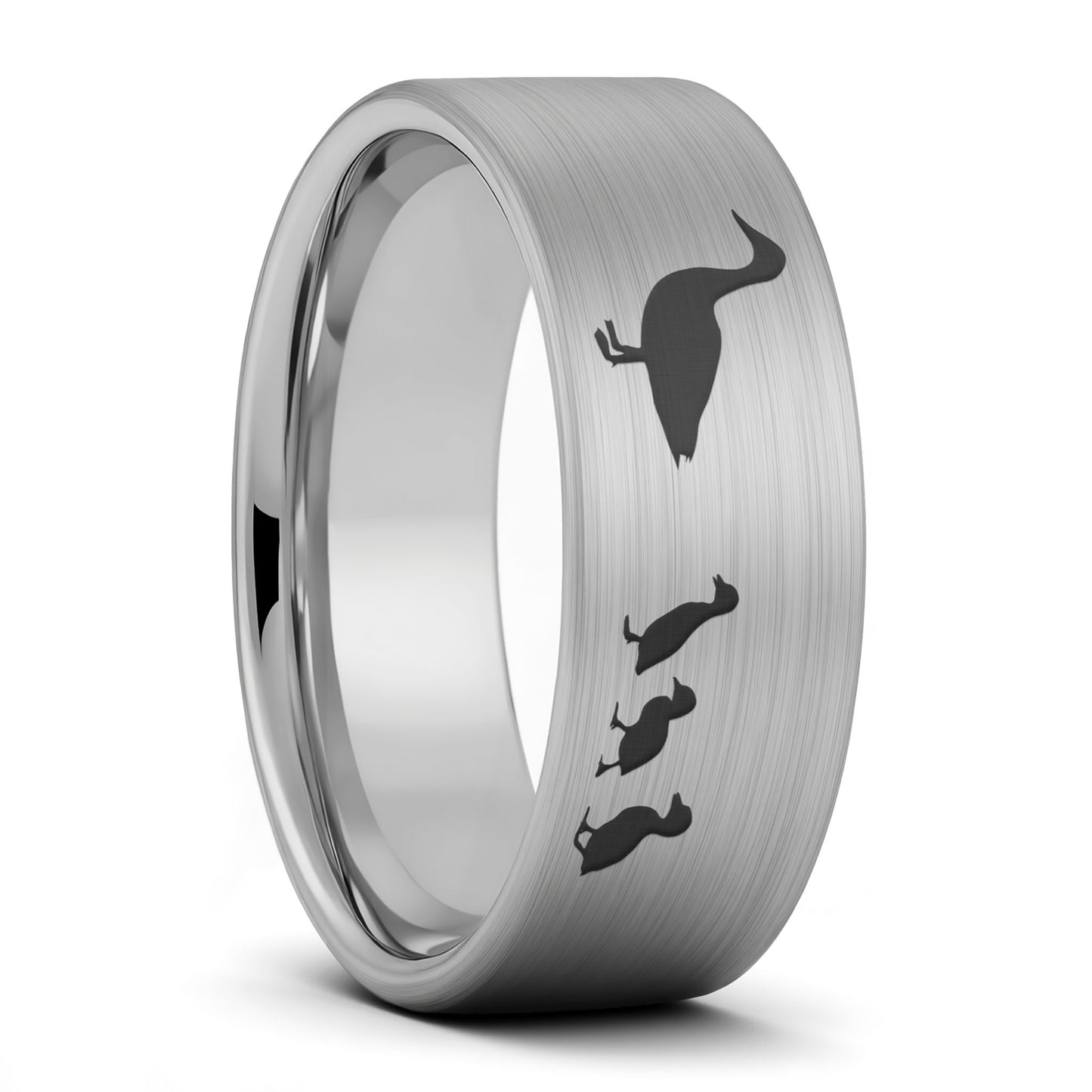 Duck Ducklings Brushed Tungsten Men's Wedding Band