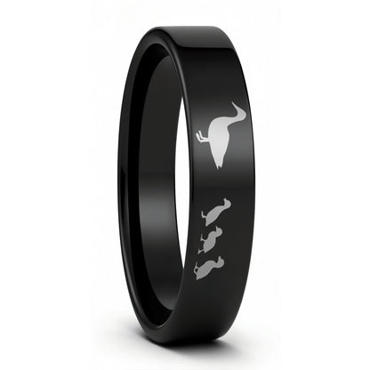 Alliance en tungstène pour hommes Duck &amp; Ducklings