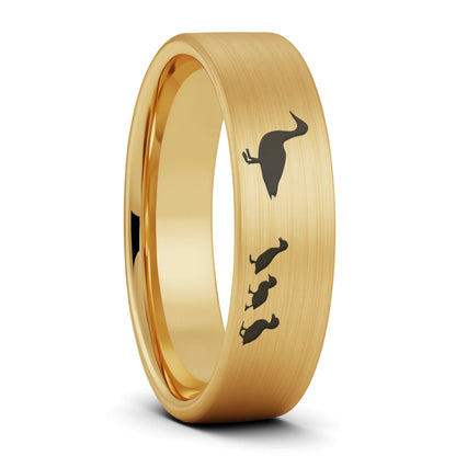 Duck & Ducklings Brushed Tungsten Men's Wedding Band