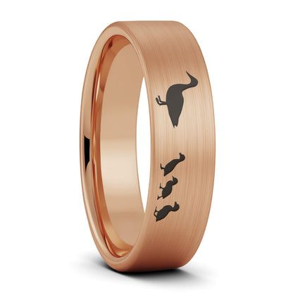 Duck & Ducklings Brushed Tungsten Men's Wedding Band