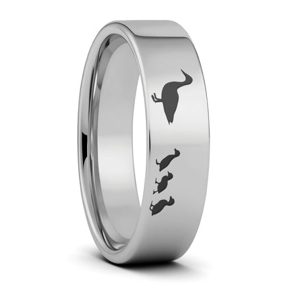 Alliance en tungstène pour hommes Duck &amp; Ducklings