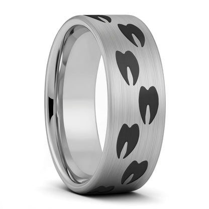 Elk Tracks Brushed Tungsten Women's Wedding Band