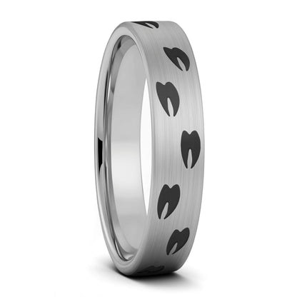 Elk Tracks Brushed Tungsten Women's Wedding Band