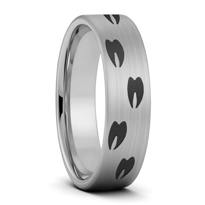 Elk Tracks Brushed Tungsten Women's Wedding Band
