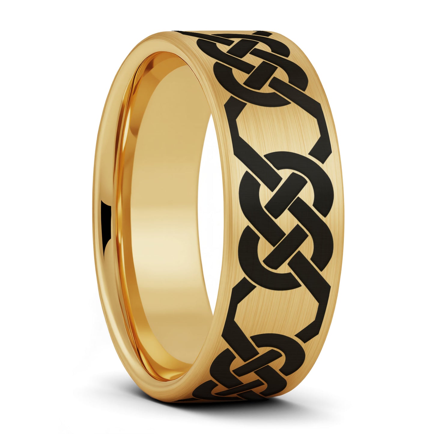 Eternity Celtic Knot Pattern Brushed Tungsten Wedding Band