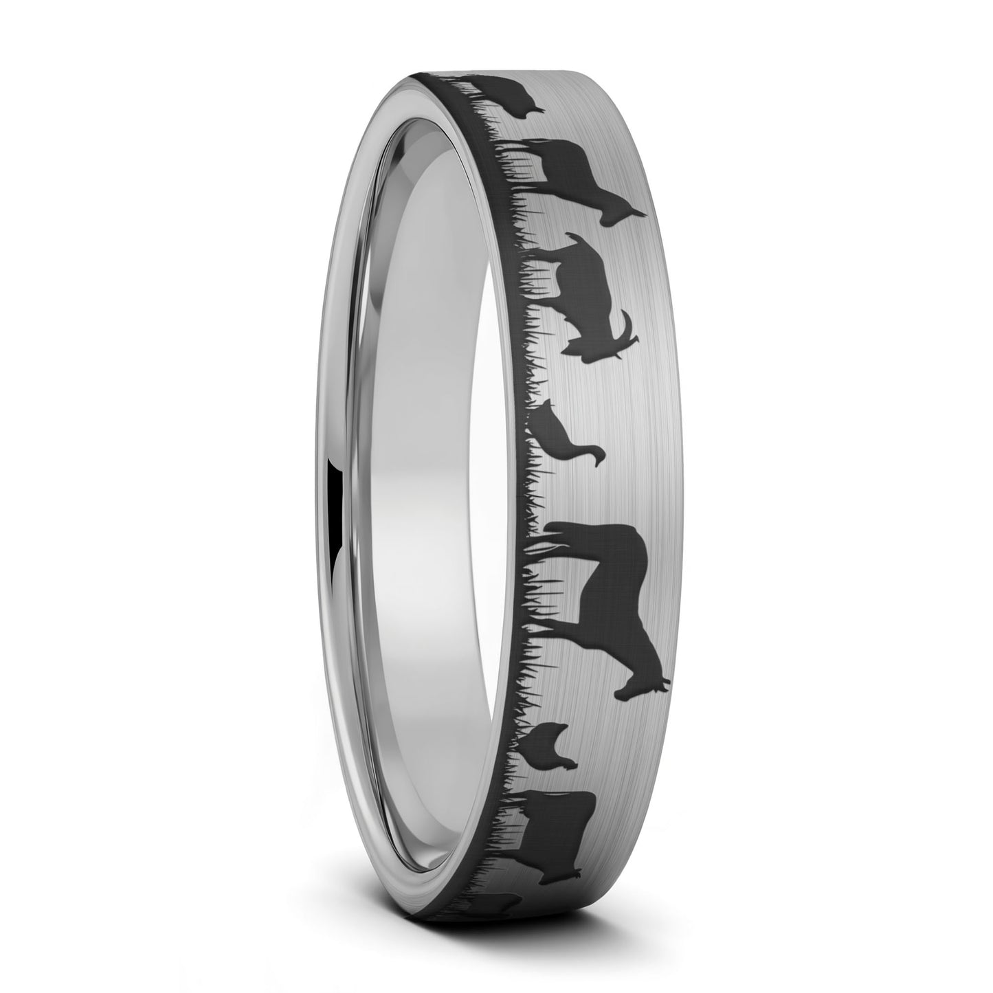 Farm Animals Tungsten Men's Wedding Band