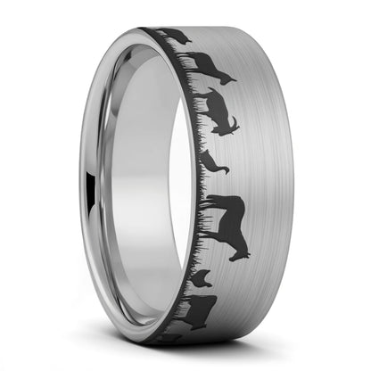 Farm Animals Tungsten Men's Wedding Band