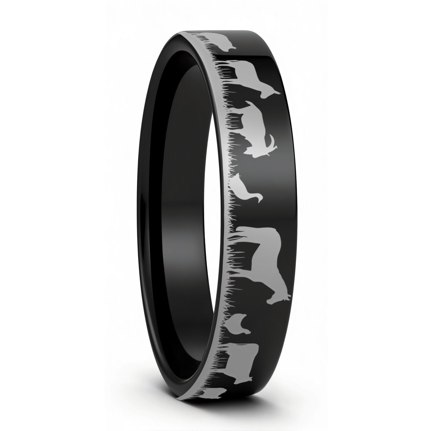 Farm Animals Tungsten Men's Wedding Band