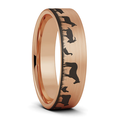Farm Animals Tungsten Men's Wedding Band
