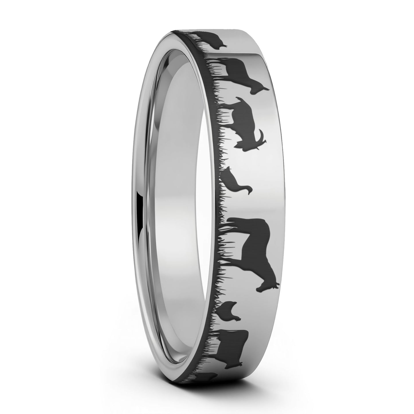 Farm Animals Tungsten Men's Wedding Band