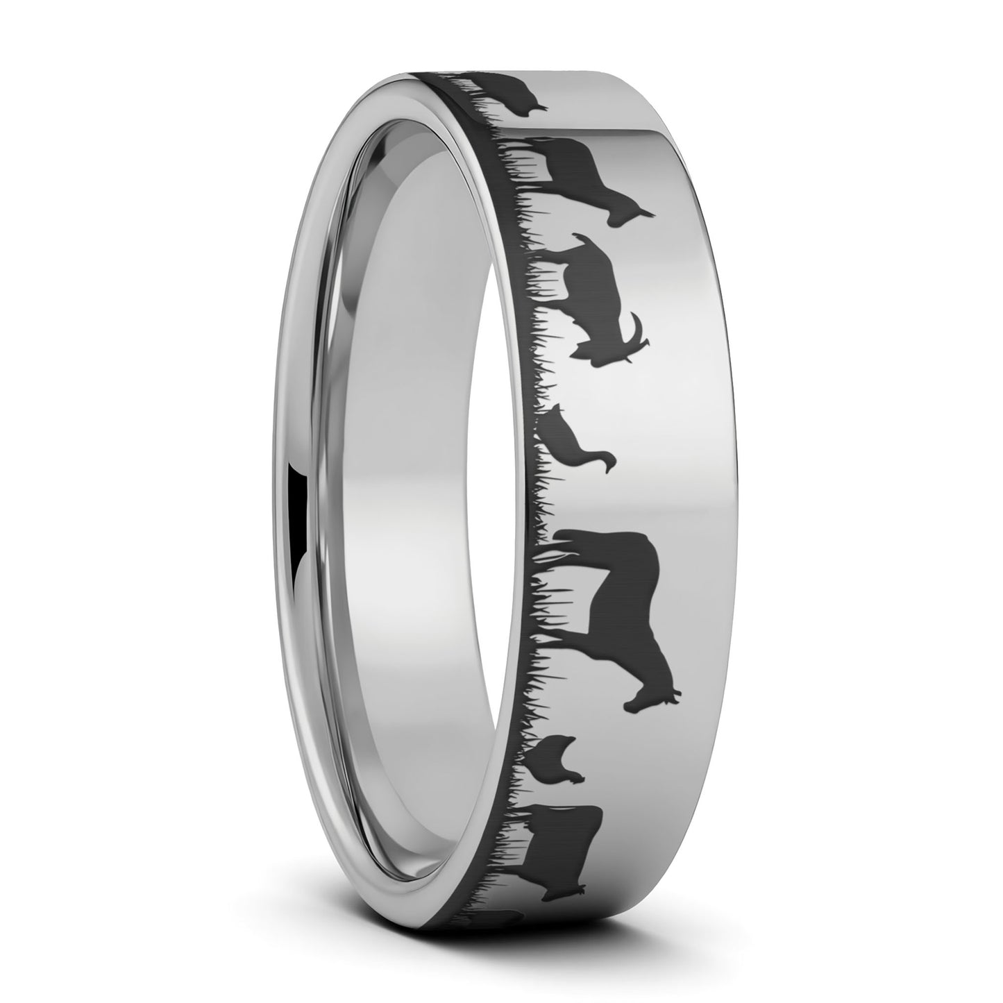 Farm Animals Tungsten Men's Wedding Band