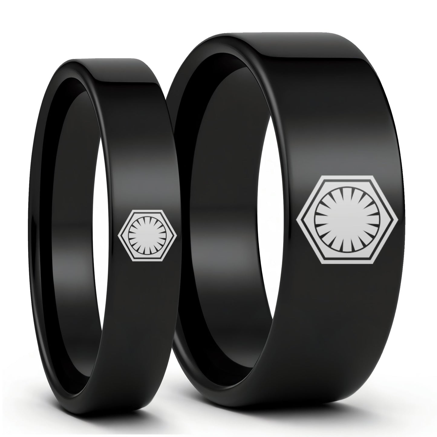 Alliance en tungstène noir avec symbole du Premier Ordre de Star Wars