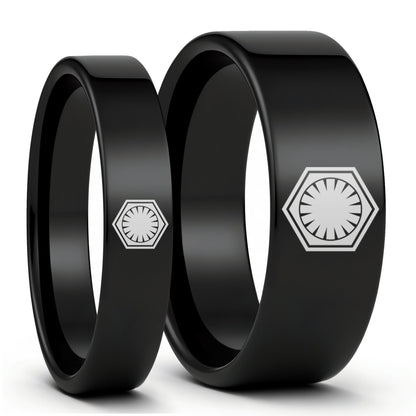 Alliance en tungstène noir avec symbole du Premier Ordre de Star Wars