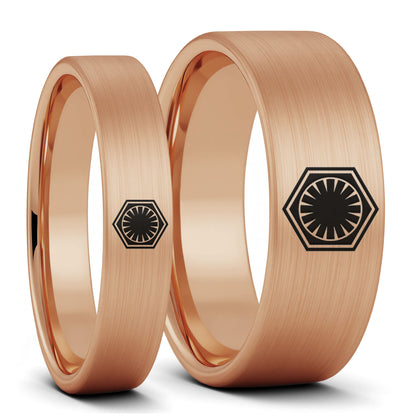 Alliance en tungstène noir avec symbole du Premier Ordre de Star Wars