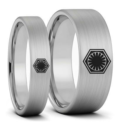 Alliance en tungstène noir avec symbole du Premier Ordre de Star Wars
