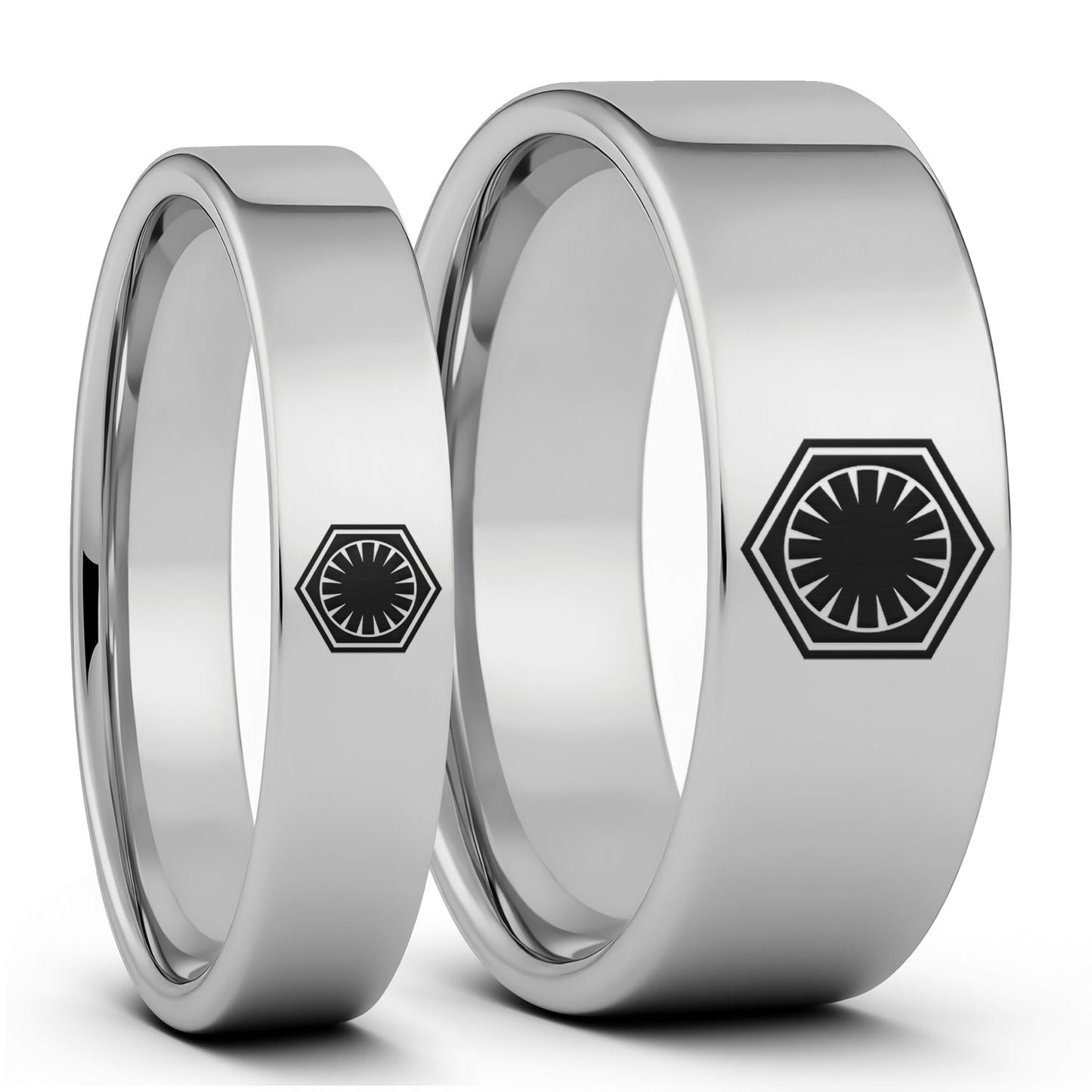 Alliance en tungstène noir avec symbole du Premier Ordre de Star Wars