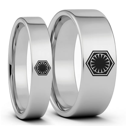 Alliance en tungstène noir avec symbole du Premier Ordre de Star Wars