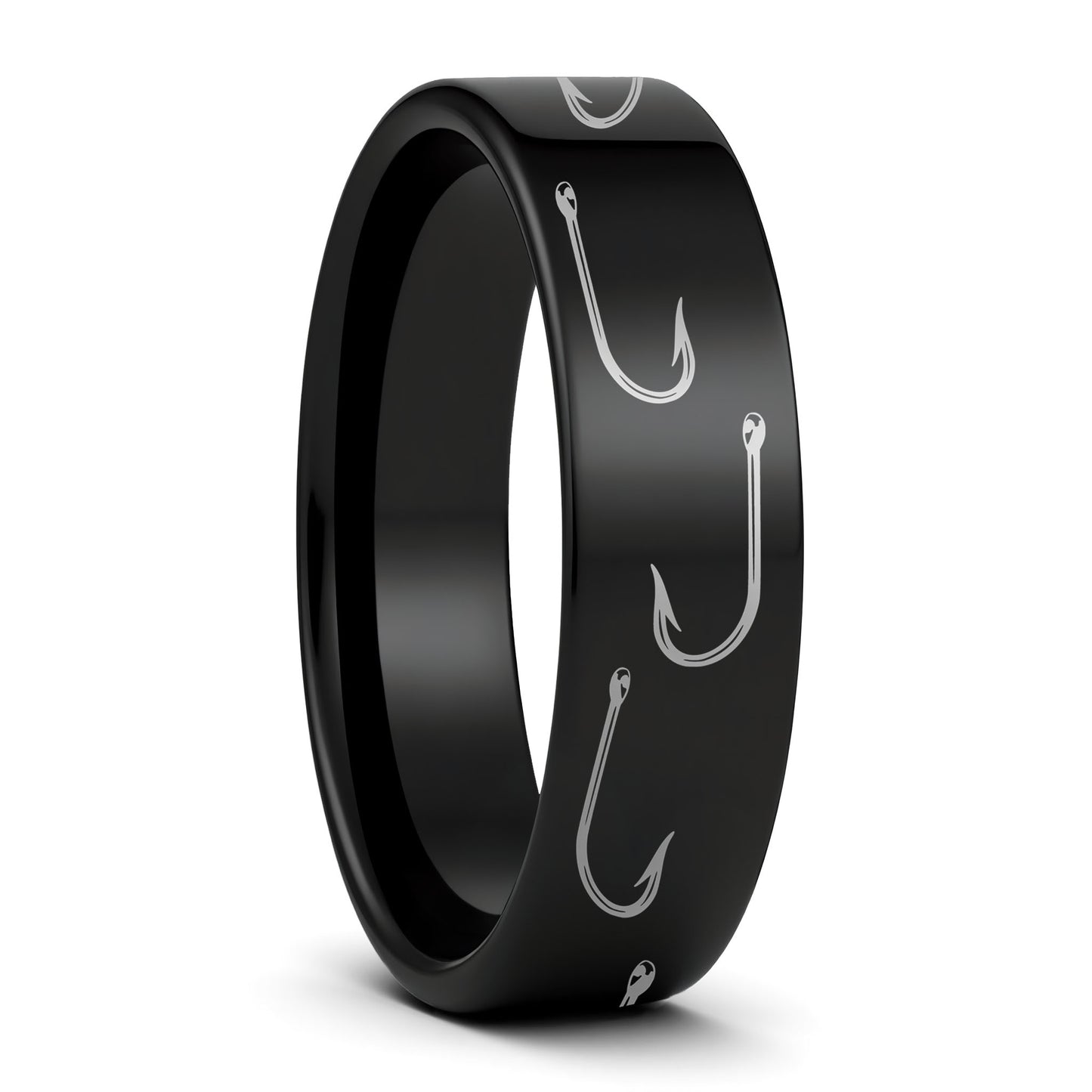 Fishing Hook Tungsten Men's Wedding Band