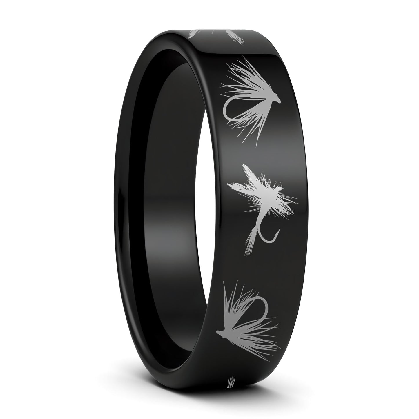 Fly Fishing Lures Tungsten Men's Wedding Band