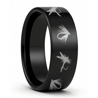Fly Fishing Lures Tungsten Men's Wedding Band