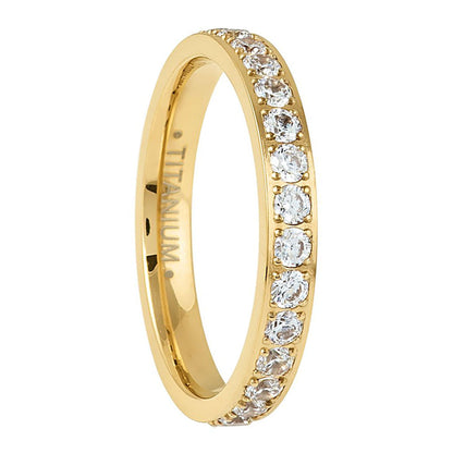 Eternity Cubic Zirconia Titanium Women's Wedding Band