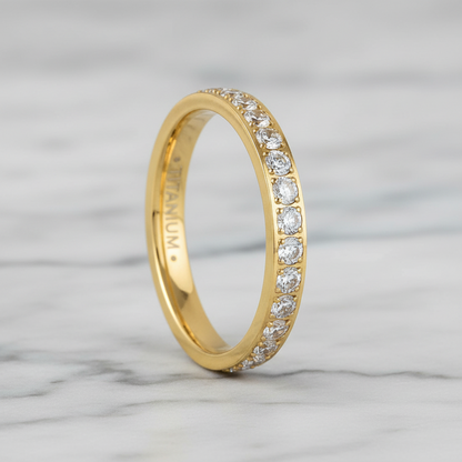 Eternity Cubic Zirconia Titanium Women's Wedding Band