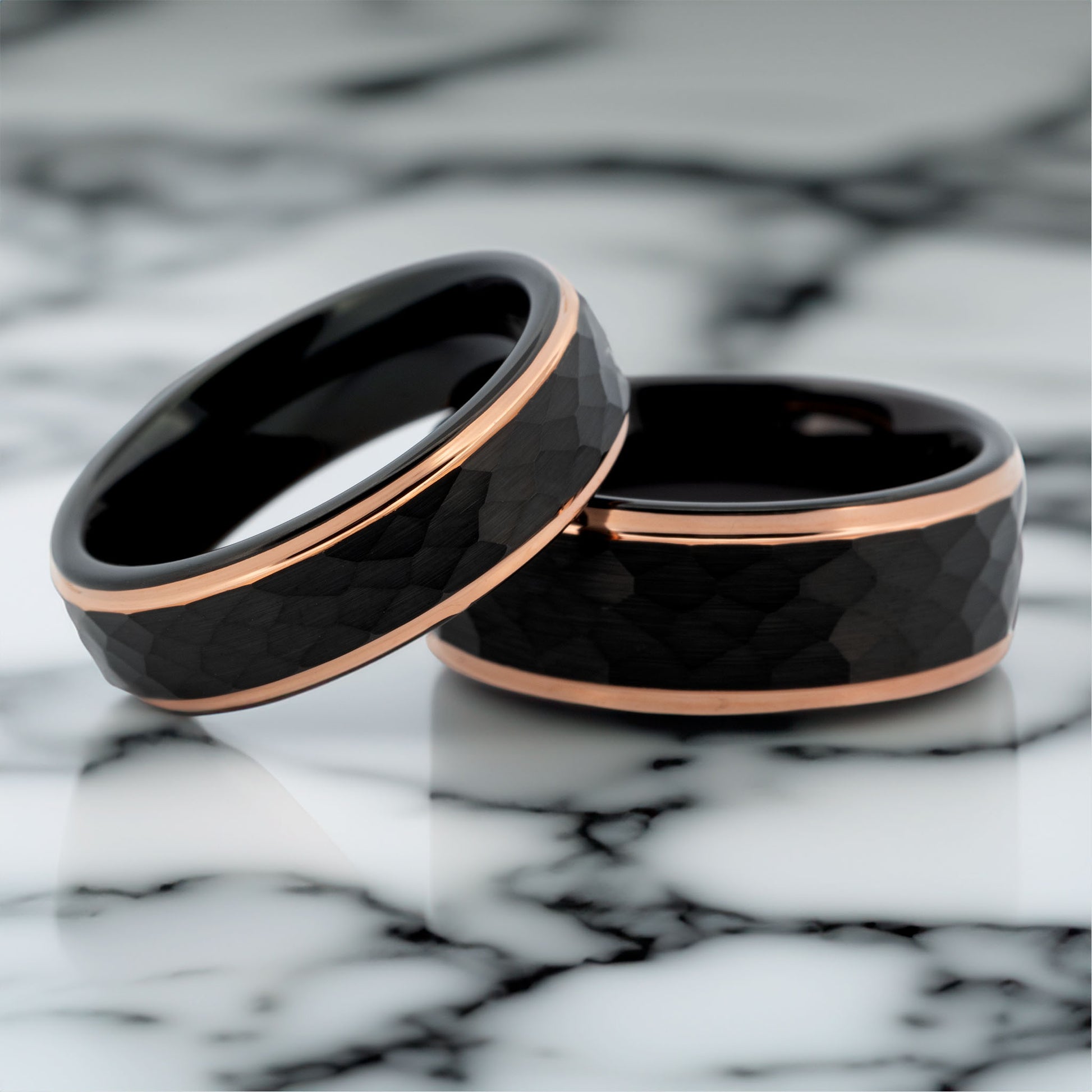 His and Hers Matching Gold Tone Tungsten Wedding Couple Rings Set