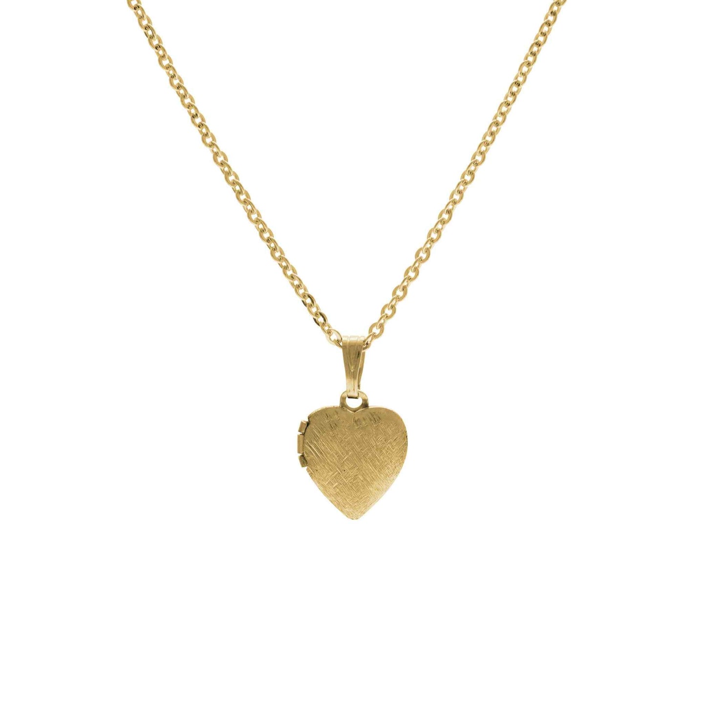 Heart Locket Necklace with Brushed Finish