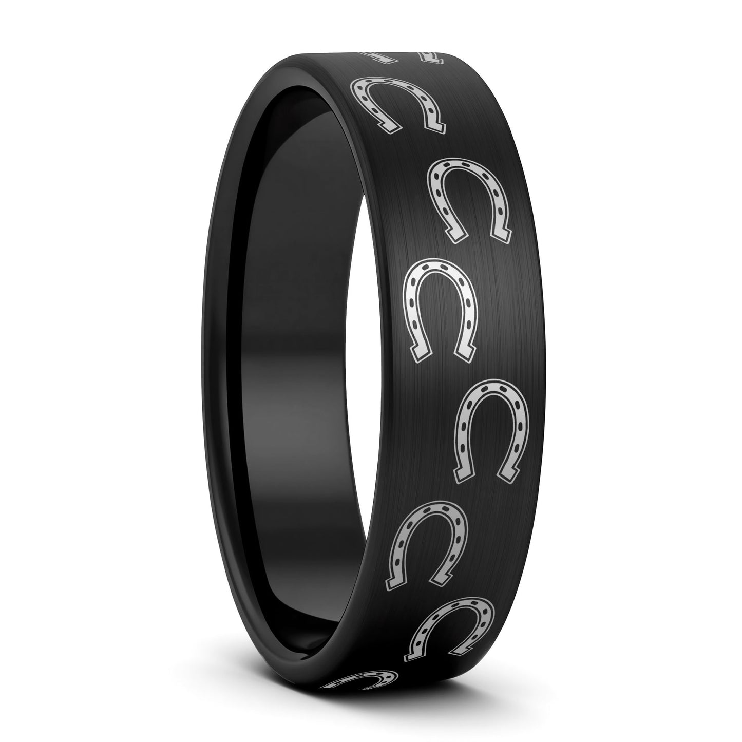 Horseshoes Brushed Tungsten Women's Wedding Band