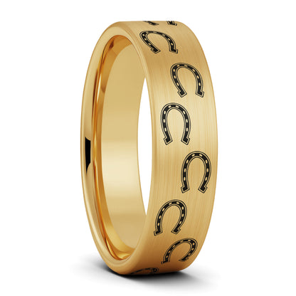 Horseshoes Brushed Tungsten Women's Wedding Band