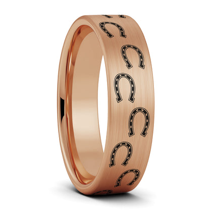 Horseshoes Brushed Tungsten Women's Wedding Band