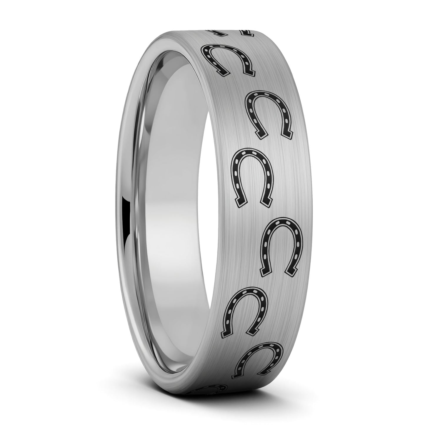 Horseshoes Brushed Tungsten Women's Wedding Band