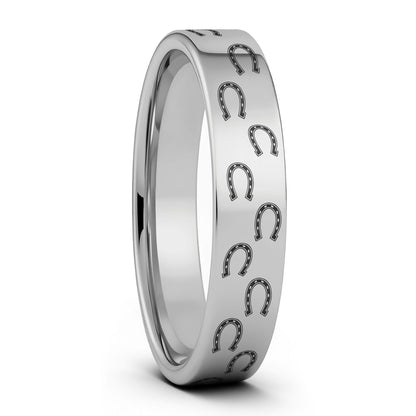 Horseshoes Tungsten Men's Wedding Band