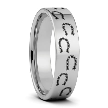 Horseshoes Tungsten Men's Wedding Band