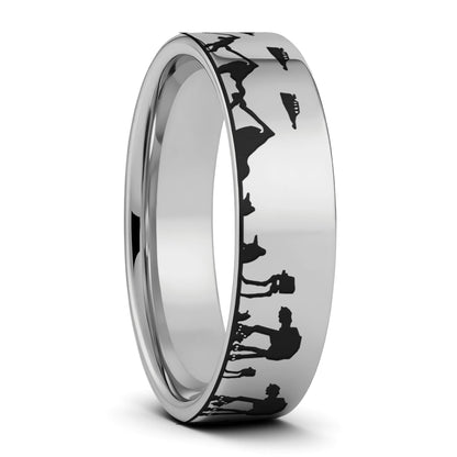 Star Wars Hoth Battle Tungsten Men's Wedding Band