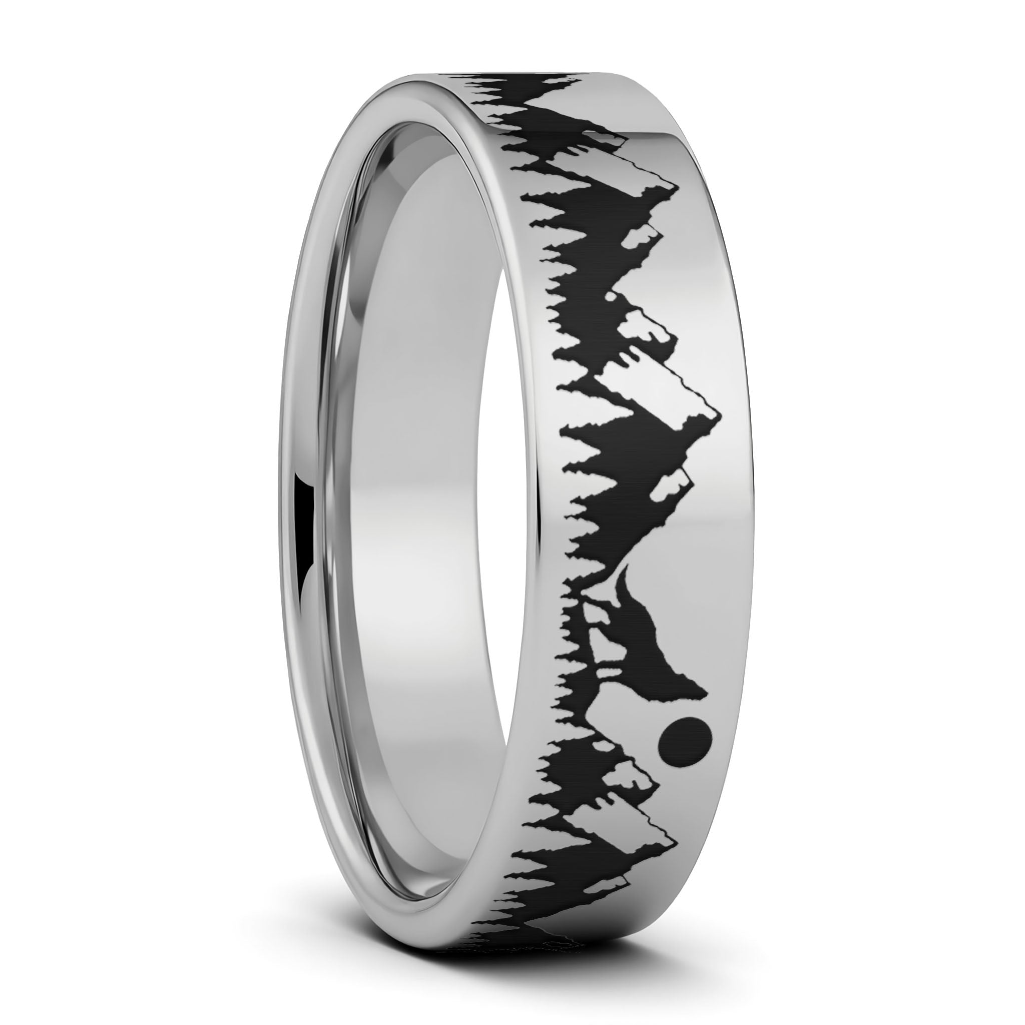 Howling Wolf Moon Tungsten Men's Ring | Vansweden Jewelers