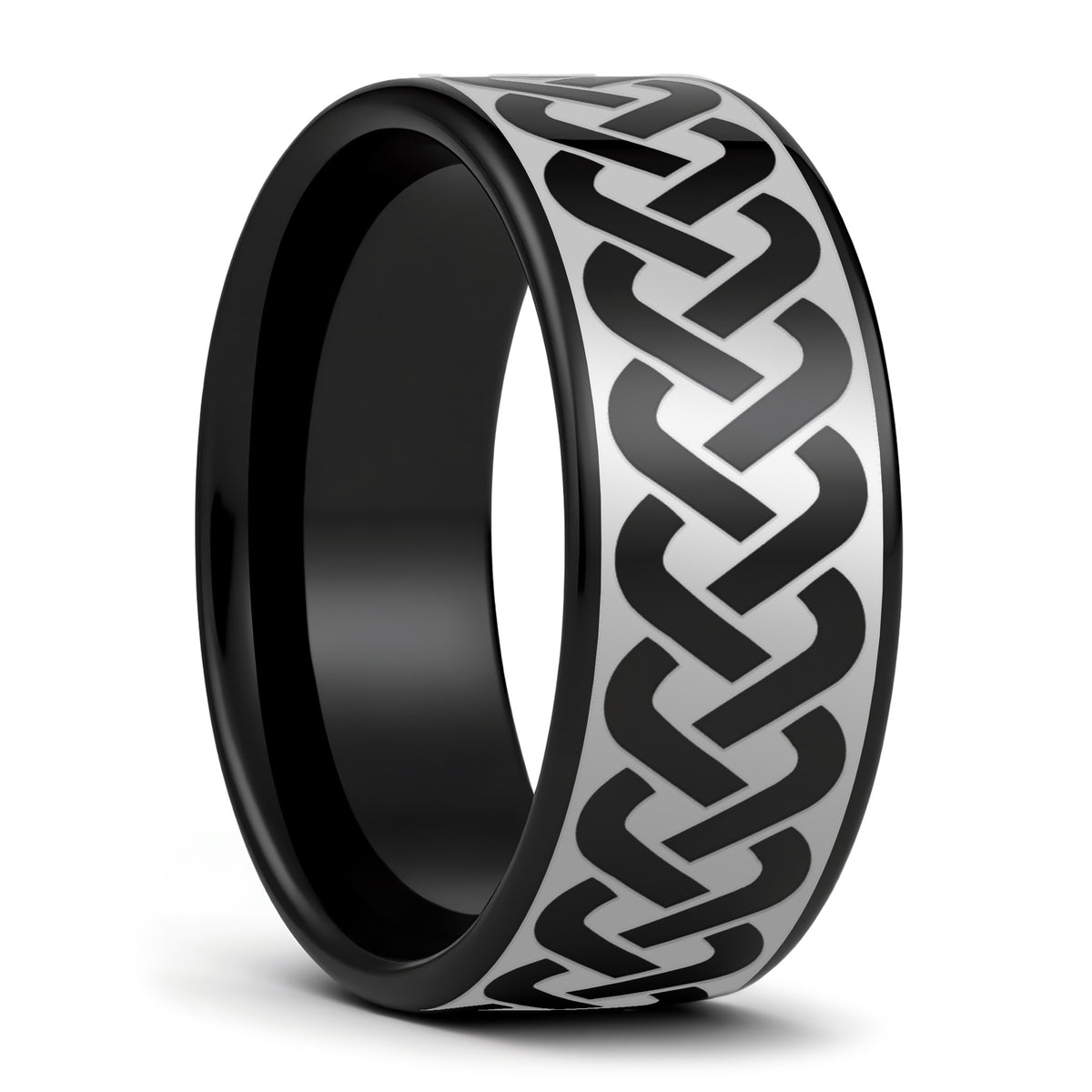 Tungsten Men's Wedding Band with Celtic Knot Pattern