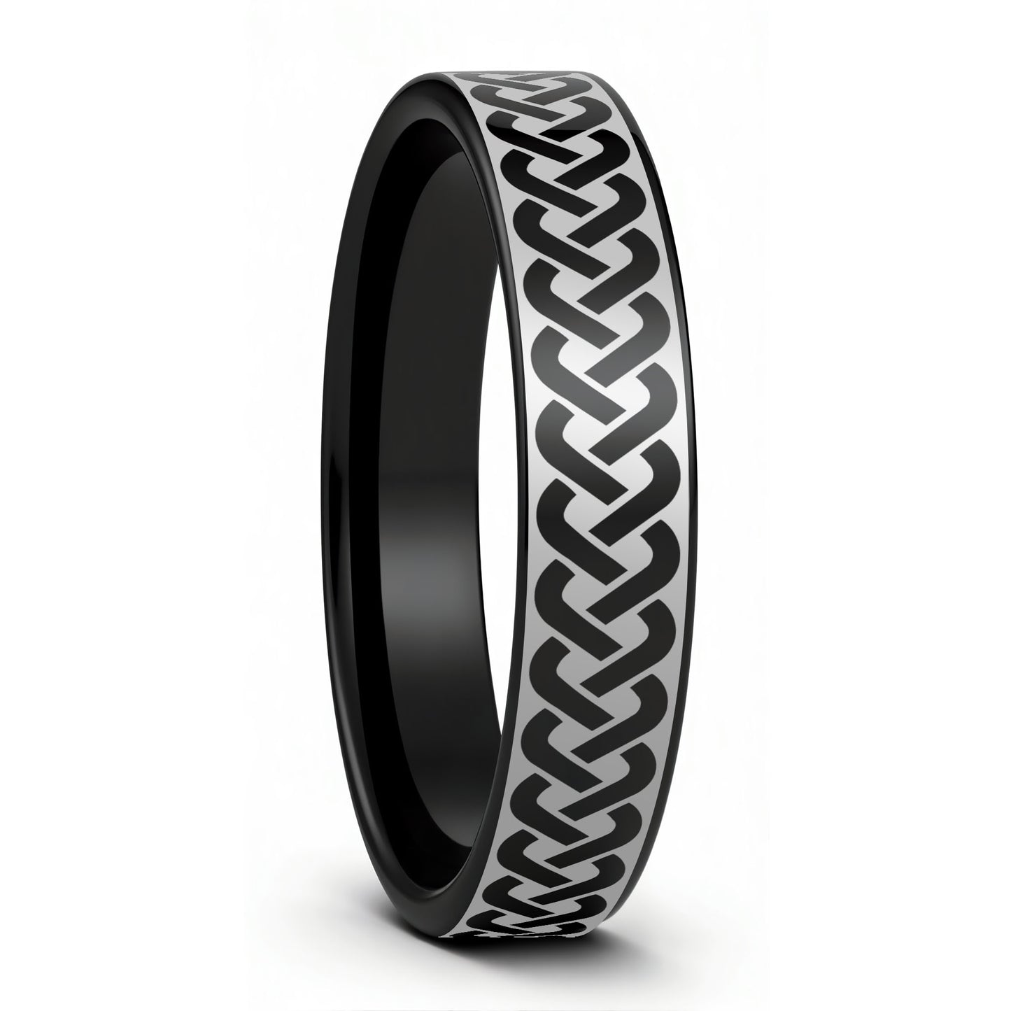 Tungsten Men's Wedding Band with Celtic Knot Pattern