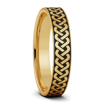 Celtic Knot Pattern Brushed Tungsten Wedding Band
