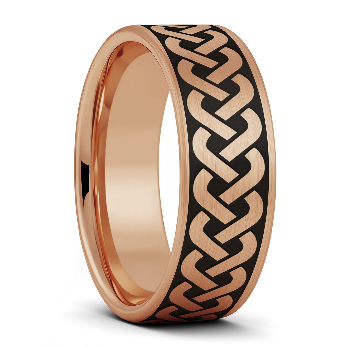 Celtic Knot Pattern Brushed Tungsten Wedding Band