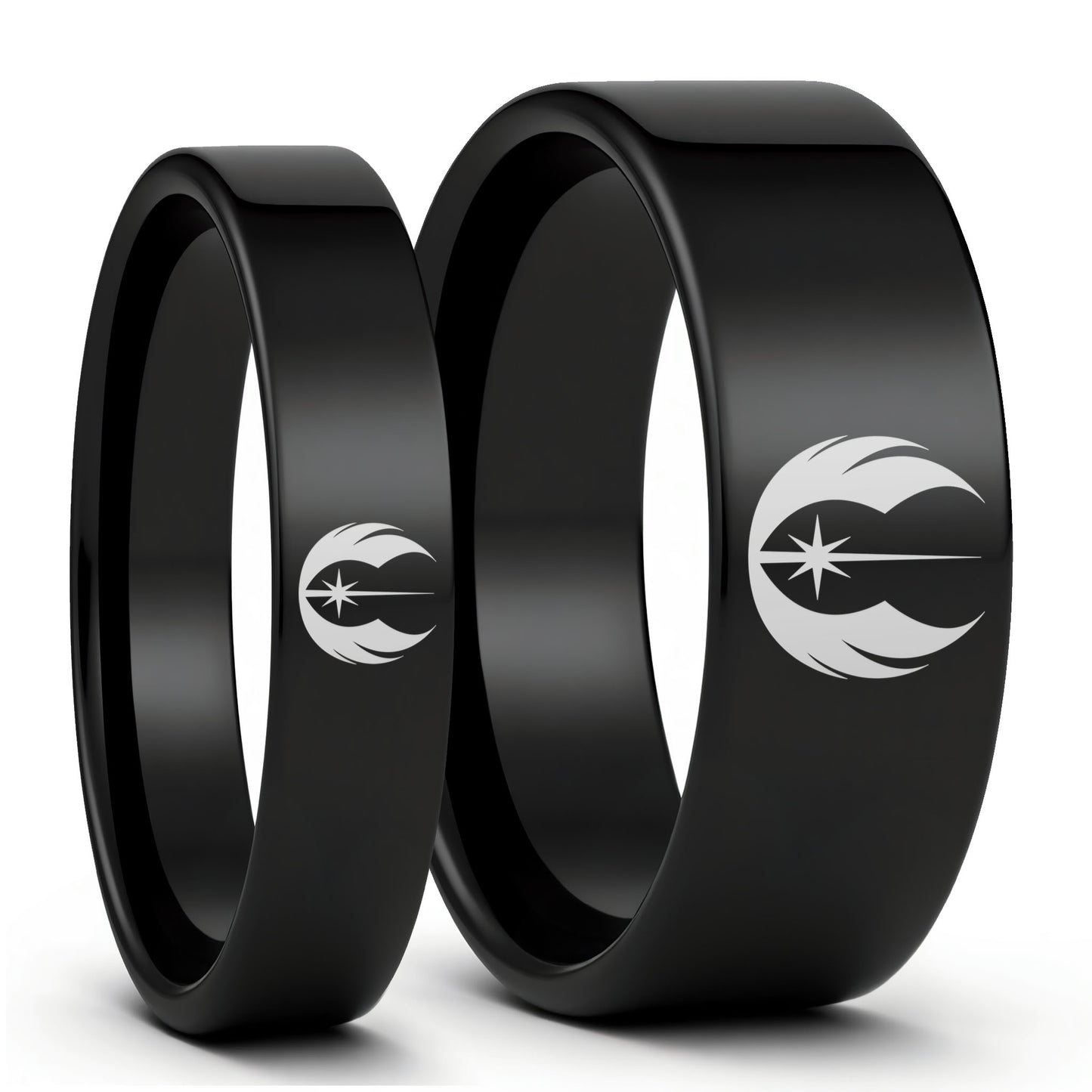 Star Wars Jedi Order Tungsten Couple's Matching Wedding Band Set